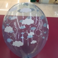 Шар латексный 14" - 35 см з принтом "Тучки" арт. 3020