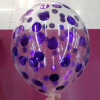 Шар латексный 14" - 35 см с конфетти (кружочки) арт. 3045