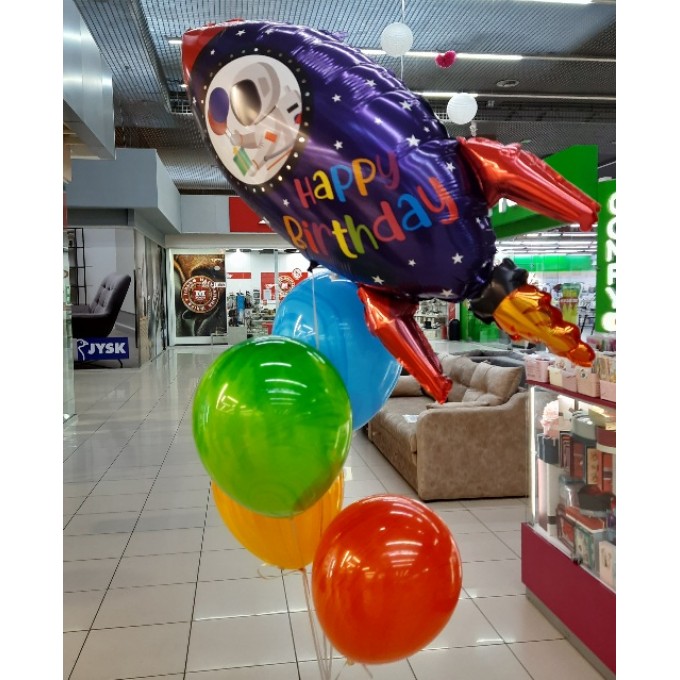 Гелиевые шары, композиция "Космическое путешествие" арт. 360 