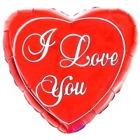 Фольгированное красное сердце 32"-80 см. «I love you» арт. 1203-0093