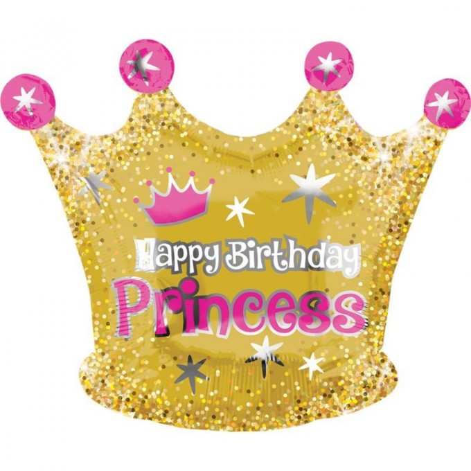 Фольгированный шар «Корона прицессы  Нappy birthday»  арт. 3207-2191