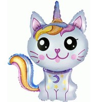 Фольгированный шар " Кошка-единорог" арт. 3207-2769