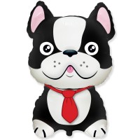 Фольгированный гелиевый шар "Бульдог черный" (коричневый) арт. 1207-3510