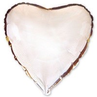 Фольгированное сердце 32"- 80 см серебряное Ф арт. 1204-0128