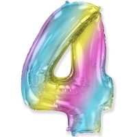 Фольгированный шар цифра 40"-90см. градиент радуга арт. 3207-2785