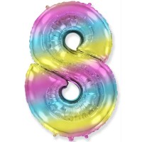 Фольгированный шар цифра 40"-90см. градиент радуга арт. 3207-2789