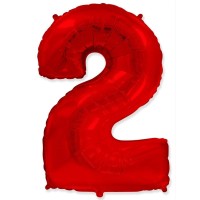 Фольгированный шар цифра 40"-90см. металлик красная арт. 3807-3003