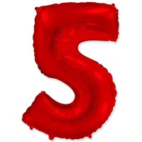 Фольгированный шар цифра 40"-90см. металлик красная арт. 3807-3006