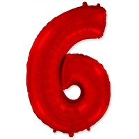 Фольгированный шар цифра 40"-90см. металлик красная арт. 3807-3007