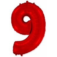 Фольгированный шар цифра 40"-90см. металлик красная арт. 3807-3010