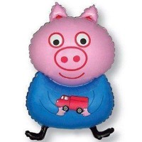 Фольгированный гелиевый шар "Поросенок с машинкой" арт. 1207-3219