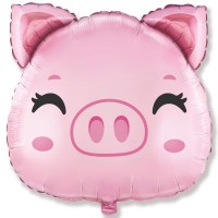 Фольгированный гелиевый шар "Поросёнок голова" арт. 3207-3015