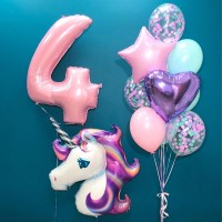Гелиевые шары, композиция для девочки  "Мир чудес" арт. 0279