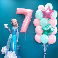 Гелиевые шары, композиция для девочки  "Волшебный лёд" арт. 0285