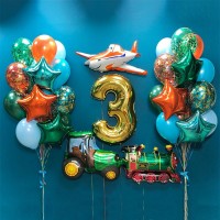 Гелиевые шары, композиция для мальчика  "Любимые машинки" арт. 0288