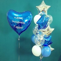 Гелиевые шары, композиция "Стильный день рождения" арт. 002