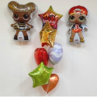 Гелиевые шары, композиция "Куклы LOL" арт. 004