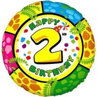 Фольгированный гелиевый шар «Цифра 2 на круге» 18"  арт.1202-1782