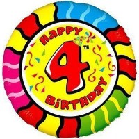Фольгированный гелиевый шар «Круг с цифрой 4» арт.1202-1784