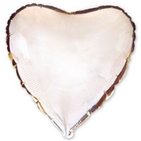 Фольгированное сердце 45 см металлик серебряное Ф арт. 1204-0086