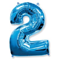 Фольгированный гелиевый шар - цифра ,  синяя 40"- 90 см. артикул 1207-3240