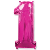 Фольгированный гелиевый шар - цифра ,  фуксия 40"-90 см. артикул 1207-3249