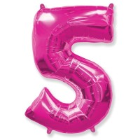 Фольгированный гелиевый шар - цифра ,  фуксия 40"-90 см. артикул 1207-3253