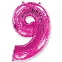 Фольгированный гелиевый шар - цифра ,  фуксия 40"-90 см. артикул 1207-3257