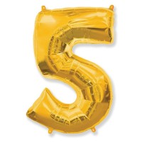 Фольгированный гелиевый шар - цифра ,  золото 40"- 90 см. артикул 1207-3263