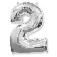 Фольгированный гелиевый шар - цифра ,  серебро 40"-90 см. артикул 1207-3270