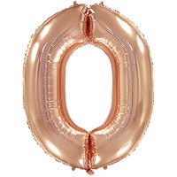 Фольгированная цифра,  металлик розовое золото 40"-90 см. артикул 3207-1368