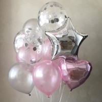 Гелиевые шары, композиция "Розовый кварц" арт. 091