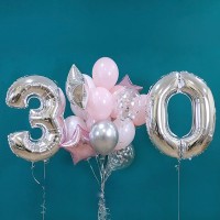 Гелиевые шары, композиция "Пудровое лето" арт. 032