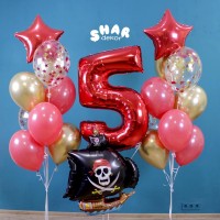 Гелиевые шары, композиция "Отважный пират" арт. 072