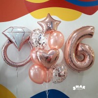 Гелиевые шары, композиция "6 лет в Браке" арт. 0114
