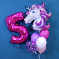 Гелиевые шары, композиция "Сказочный единорог" арт. 0124