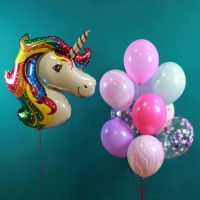 Гелиевые шары, композиция "Розовый единорог" арт. 0122