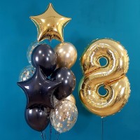 Гелиевые шары, композиция "Яркая звезда" арт. 0227