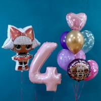 Гелиевые шары, композиция "Кукольный праздник" арт. 0219