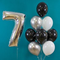 Гелиевые шары, композиция "Серебряная ночь" арт. 0158