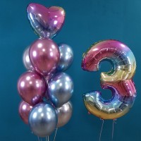 Гелиевые шары, композиция "Радужный праздник" арт. 0163