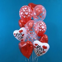 Гелиевые шары, композиция "Нежный поцелуй" арт. 0173