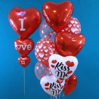 Гелиевые шары, композиция "Воздушный поцелуй" арт. 0166