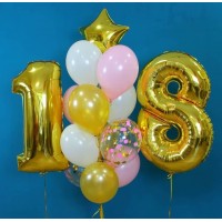 Гелиевые шары, композиция "Золотой цветок" арт. 0244