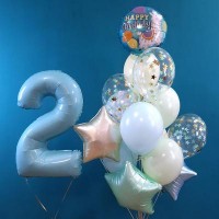 Гелиевые шары, композиция "Нежное облако" арт. 0220