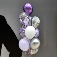 Гелиевые шары, композиция "Сиреневый туман" арт. 0235