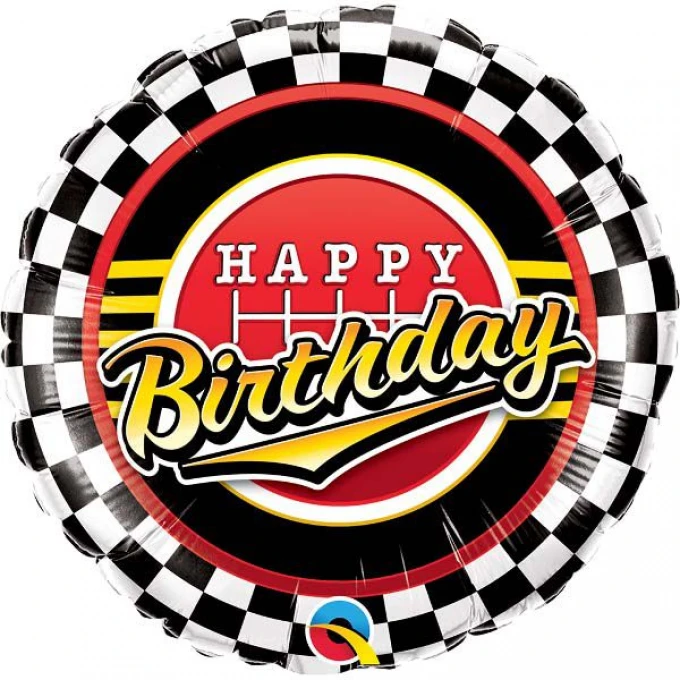 Фольгована кулька "Нappy birthday гонки" 18" арт. 3202-0242